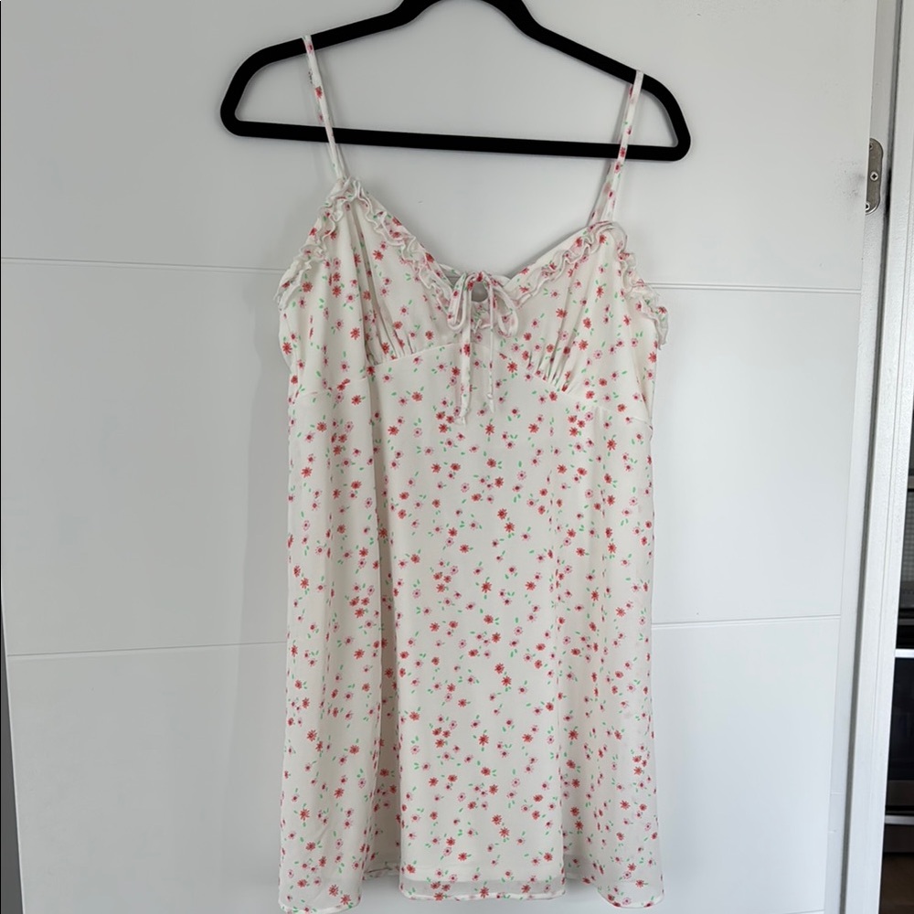 Floral Print White Dress